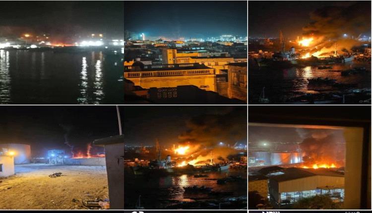 ‏التحالف العربي يوضح تفاصيل ضربته الجوية في ميناء المكلا بحضرموت(صور)