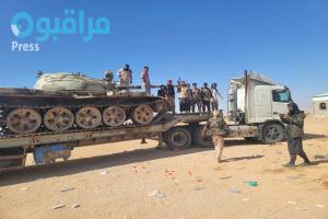 قوات العمالقة تحبط محاولة تهريب دبابة وقاطرة من معسكر لدرع الوطن بقرب الوديعة..(صورة وتفاصيل)
