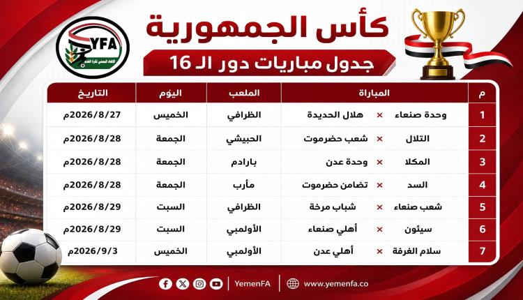 اللجنة العليا للمسابقات تؤجل الجولة الـ13 للدوري وتعلن مواعيد دور الـ 16 لكأس الجمهورية