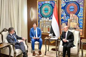 العليمي: لا تهدئة مستدامة في اليمن دون استعادة مؤسسات الدولة واحتكارها لقراري السلم والحرب