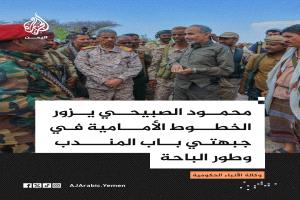 الفريق الصبيحي يصل الخطوط الأمامية لجبهتي طور الباحة وباب المندب