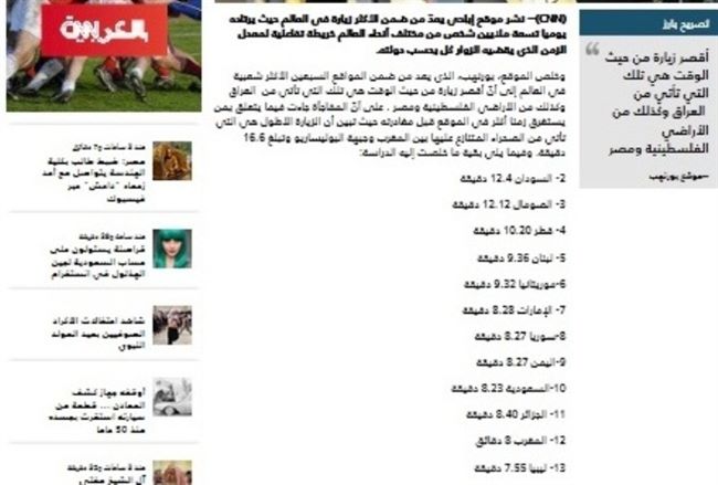 اليمن تاسع الدول العربية الأطول زيارة لأحد أشهر المواقع الاباحية بالعالم