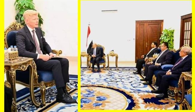 رئيس مجلس القيادة الرئاسي يستقبل في عدن المبعوث الخاص للأمم المتحدة